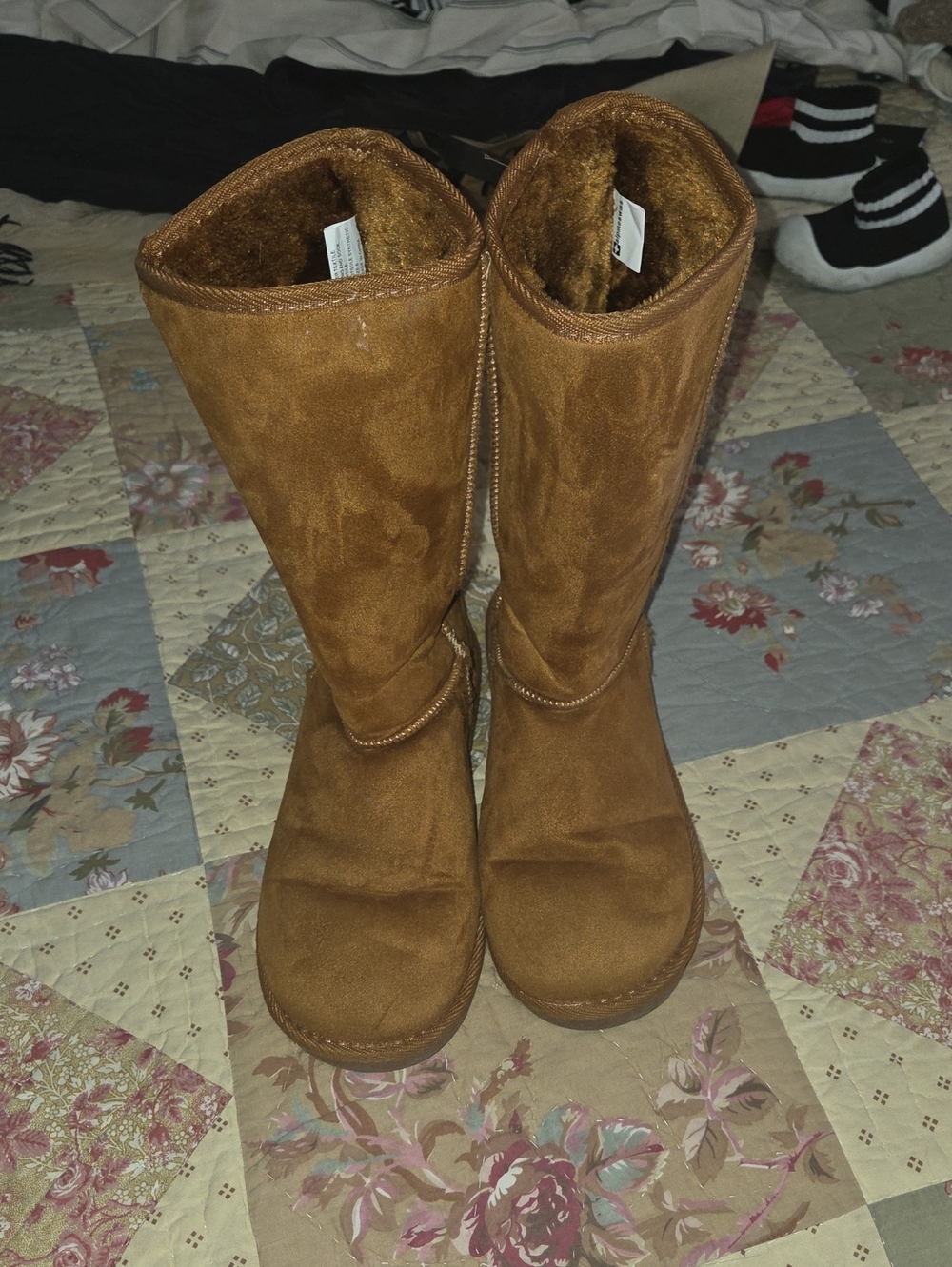 Alpine Swiss Chestnut Tall Winter Boots with Plush Lining